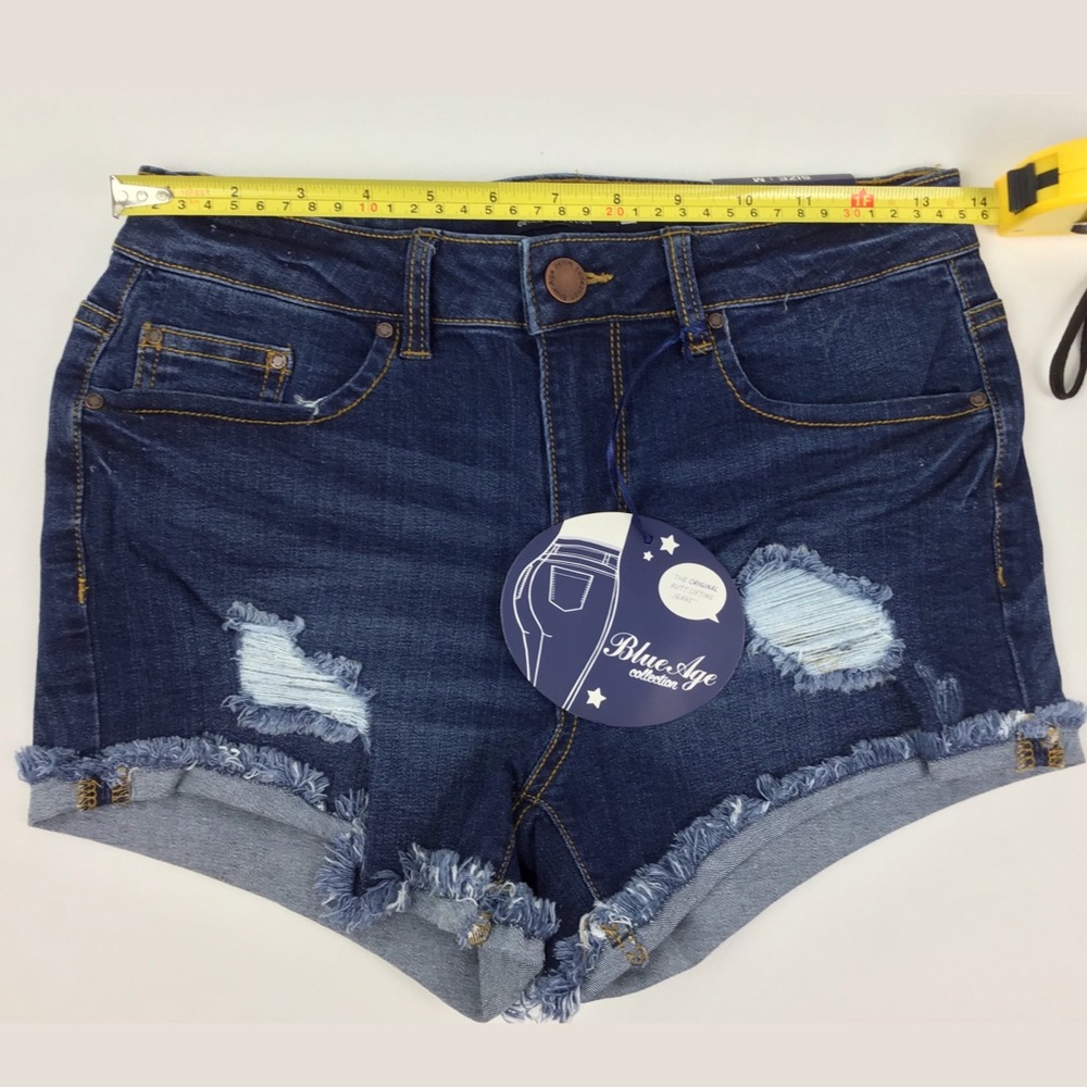 Cut Off Stretch Denim Shorts - Picture 5 of 8